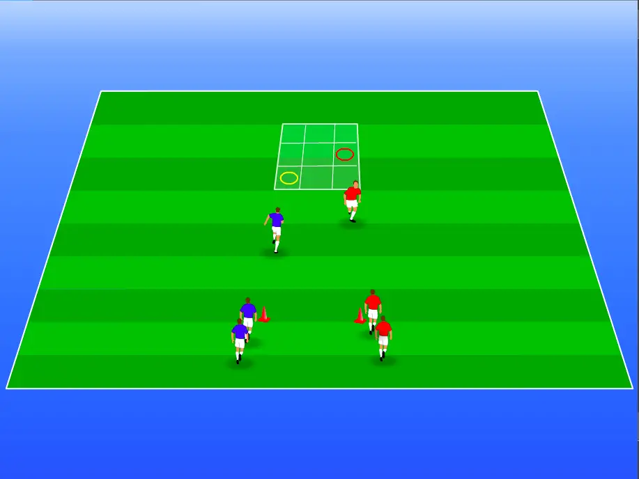 Os and Xs soccer sprinting fitness and conditioning game