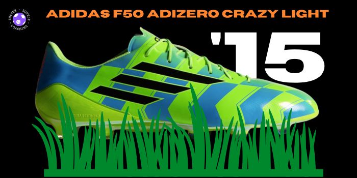 blue, green and black adidas adiezero crazy light soccer cleat released in 2015 