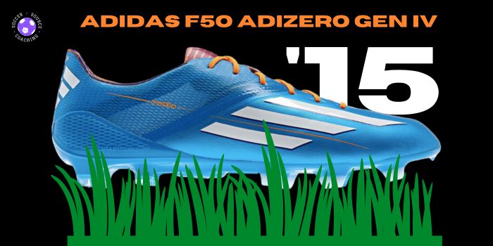 blue, orange and white adidas F50 adizero fourth generation soccer cleat released in 2015