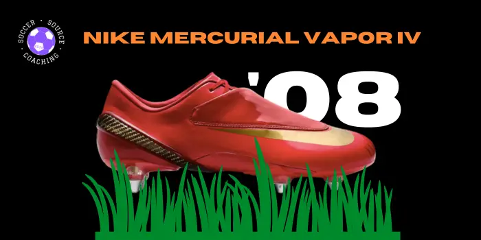 Red and gold Nike Mercurial vapor soccer cleat released in 2008