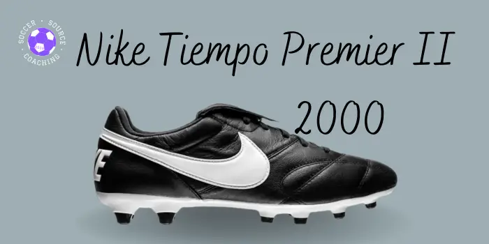 Black and white Nike tiempo premier  II soccer cleat released in 2000