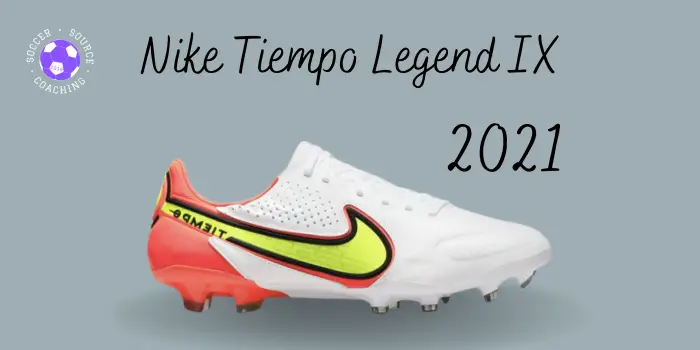 white, yellow and orange Nike tiempo legend IX soccer cleat released in 2021