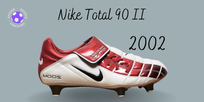 white and red nike total 90 soccer cleat released in 2002
