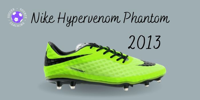 Lime green and black Nike hypervenom Phantom soccer cleat released in 2013