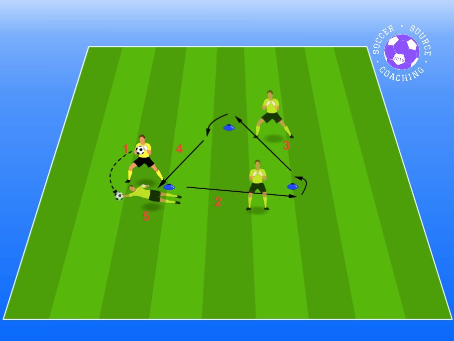 A goalkeeper drill that works on quick sharp movements and diving